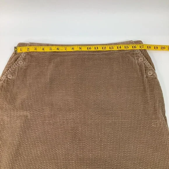 Vintage Tan Corduroy Button-Accent Mini Skirt Size 12 Bagatelle Preppy Skater - Picture 4 of 7